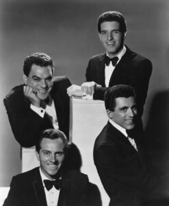 HD166D Frankie Valli and the Four Seasons, (Frankie Valli, Bob Gaudio, Tommy DeVito, Nick Massi), ca. early 1960s